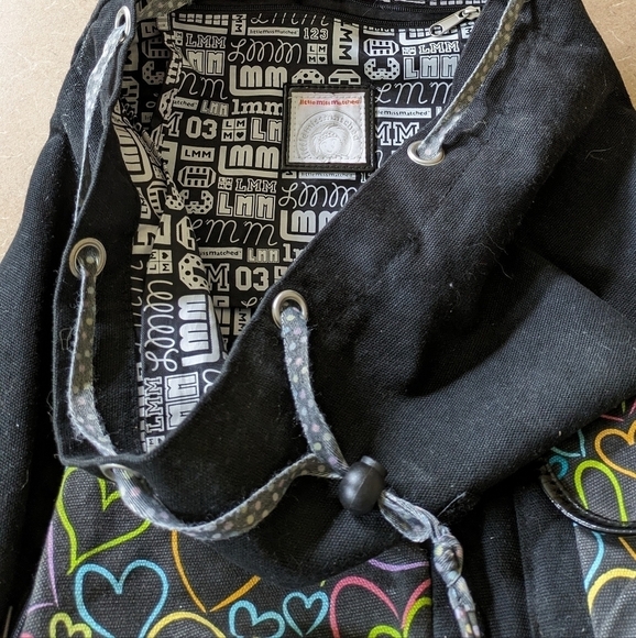 Little Mismatched Black/Multi-color Expandable backpack EUC - Picture 4 of 4